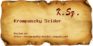Krompaszky Szidor névjegykártya